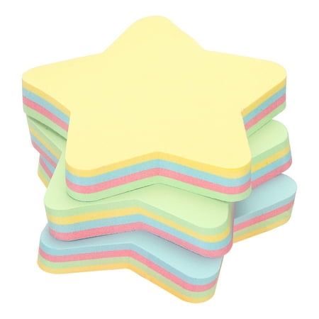 Stack of pastel star-shaped sticky notes